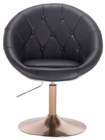 LuxuryForm DESIGN Kreslo VERA na zlatom tanieri - čierne