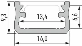 Led-Labs LED profil LUMINES typ A strieborný elox 2,02m