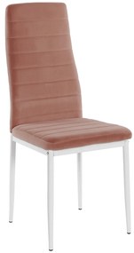 Jedálenská stolička Coleta Nova - ružová (Velvet) / biela
