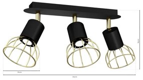 Bodové svietidlo DANTE 3xGU10/25W/230V čierna/zlatá