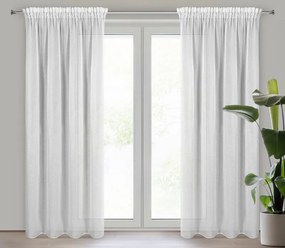 ZÁCLONA TULSA NA PÁSKE 140X270 CM BIELA