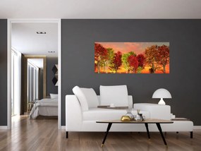 Obraz - Farebné stromy (120x50 cm)