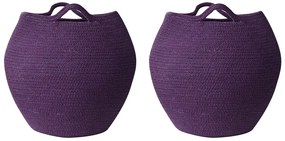 Sada 2 bavlnených košíkov fialová PANJGUR Beliani