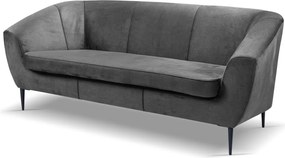 Trojmiestna pohovka Olivio, stredne šedá zamatová látka