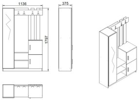 Predsieňová zostava Dano White and Atlantic Pine