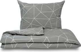 Kvalitex Bavlnené obliečky NORDIC COLLECTION 140x200 + 70x90 cm - GRID šedé