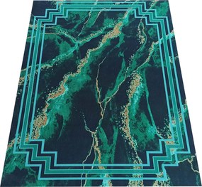 DY Zelený koberec s mramorovým vzorom Horeca-New 118 Rozmer: 60x100 cm