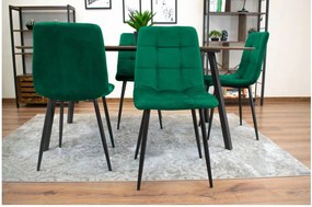 Bestent Jedálenská stolička zamatová škandinávsky štýl Green Glamor