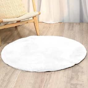 Protišmykový koberec RABBIT biely kruh