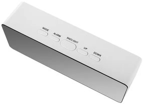 ISO Multifunkčné zrkadlové hodiny s budíkom a teplomerom, biela, 9145