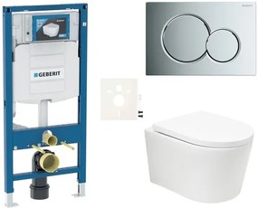 Závesný WC set Geberit do ľahkých stien / predstenová SAT BREVIS SIKOGESBRTORS01CR