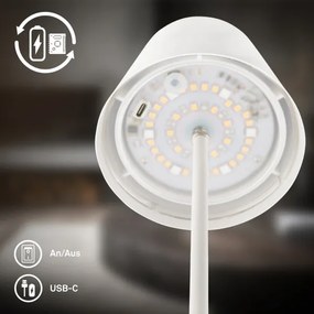 Briloner 7510016 - LED RGBW stmievateľná stolná lampa CALIDA 2,5W/5V IP44 1200 mAh biela