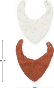 Krémové/v terakotovej farbe bavlnené podbradníky v súprave 2 ks Olna – Kave Home