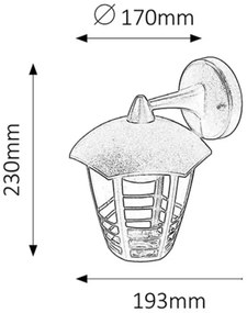 Rabalux 8617 - Vonkajšie nástenné svietidlo MARSEILLE 1xE27/60W/230V