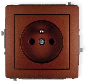 Jednoduchá zásuvka  Z/U hnedá D DGP-1Z