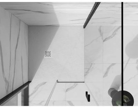 Mexen Stone+, štvorcová vanička z minerálneho kompozitu 80 x 80 cm, biela, biela krytka, 44108080-W