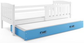 Posteľ s prístelkou KUBO 2 190x90 biela - modrá