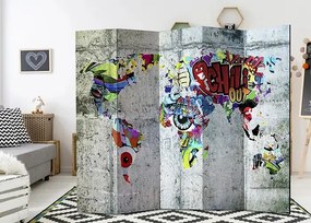 Paraván - Graffiti World [Room Dividers] Veľkosť: 225x172, Verzia: Akustický