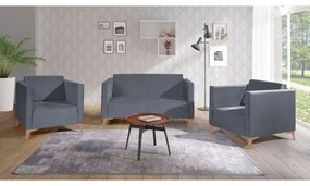 Sedacia súprava Denim 2+1+1, Dostupné poťahy: Solo 263, Farby nožičiek: dub
