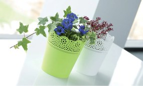 Kvetináč s čipkou Lace biely