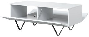 Konferenčný stolík Scalia 120x55 s úl. priestorom - biely mat / čierna - Limitovaná ponuka