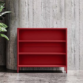 Nízky policový regál LUCA, 1000 x 900 x 350 mm, Modern: červená farba