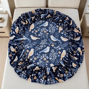 Obliečka z mikrovlákna DENIM Vtáčiky modrá 90x200 cm