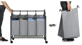 Kôš na bielizeň GERARD 4 x 35 L sivý