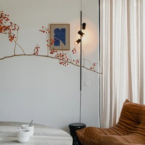 Závesné svietidlo čierne s nožným spínačom 3-svetlo - Jeana Luxe