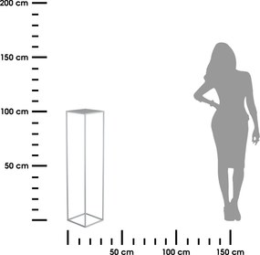 STOJAN NA KVETINÁČ SIMPLE 100X24X24 CM SIVÁ