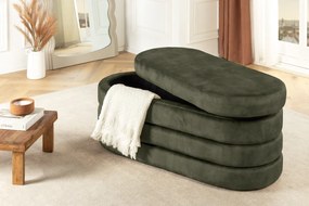 Dizajnová lavica s úložným priestorom GREEN VELVET 115 cm – štýlová lavica
