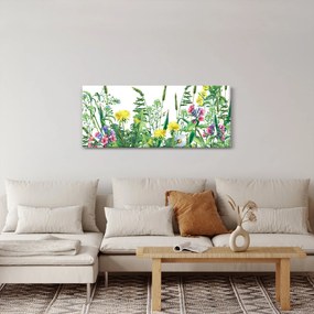 Obraz - Maľované lúčne kvety (120x50 cm)