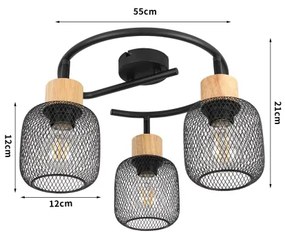 Brilagi - Bodové svietidlo BASKLITE 3xE27/15W/230V kaučukovník/čierna