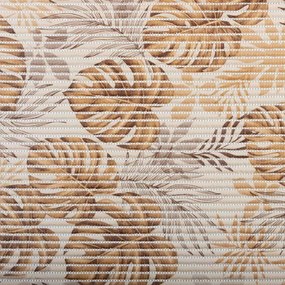 Kúpeľňová penová rohož / predložka PRO-045 Hnedo-béžové tropické listy - metráž šírka 65 cm