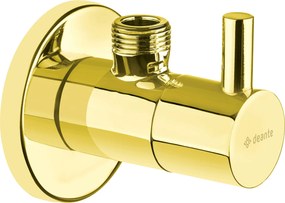 Deante Deante, okrúhly uhlový ventil s keramickou hlavou a filtrom 1/2" - 3/8", zlatá lesklá, DEA-VFA_Z62R