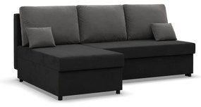 Rohová rozkladacia sedacia súprava DELI Čierna/sivá