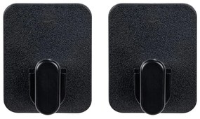 Čierne plastové háčiky v súprave 2 ks bez vŕtania Parma – Allstar