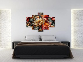 Obraz - Oranžovo-červené kvety (150x105 cm)