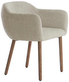 Béžové čalúnené jedálenské kreslá v súprave s podrúčkami 2 ks Blaine – Light &amp; Living