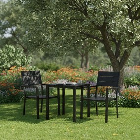 MultiGarden Sada 2 záhradných stoličiek HDPE oceľ - čierna MultiGarden