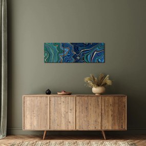 Obraz - Achátový mramor (s hodinami) (90x30 cm)
