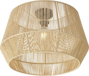 Plafondlamp zwart met beige papieren kap 50/50/30 - Combi
