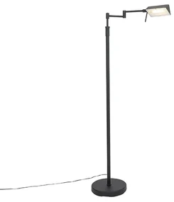 Dizajnová stojaca lampa čierna vrátane LED s dotykovým stmievačom - Notia