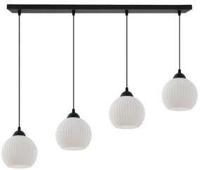 Závesné svietidlo Riffle Round, 4x biele sklenené tienidlo, b