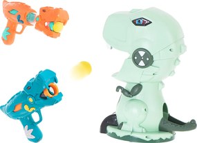 Hra na streľbu na terč KIK Dinosaurus – súprava 2 pištolí a 20 guličiek s LED funkciou
