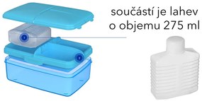 Box na desiatu/obed s priehradkami aj fľaštičkou, 1,5l - mix farieb Farba škatuliek SISTEMA: Modrá