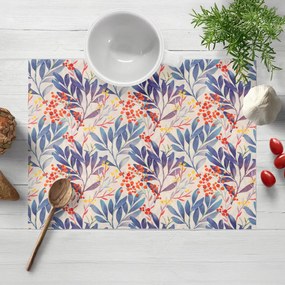 Biante Dekoračné prestieranie na stôl PML-067 Modré listy na krémovom 30x40 cm