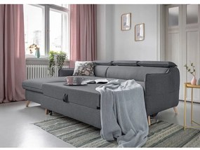 Tmavosivá rozkladacia rohová pohovka (ľavý roh) Sweet Harmony – Miuform