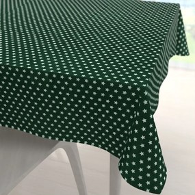 Biante Bavlnený štvorcový obrus Sandra SA-350 Biele hviezdičky na tmavo zelenom 50x50 cm