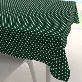 Biante Bavlnený štvorcový obrus Sandra SA-350 Biele hviezdičky na tmavo zelenom 70x70 cm